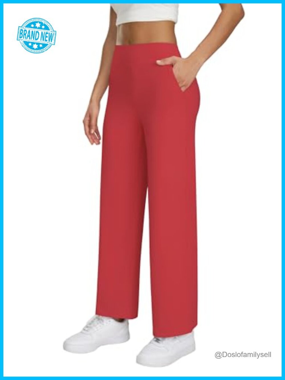 Wide Leg Yoga Pants with Pockets High Waisted Casual Dress Pants for Women